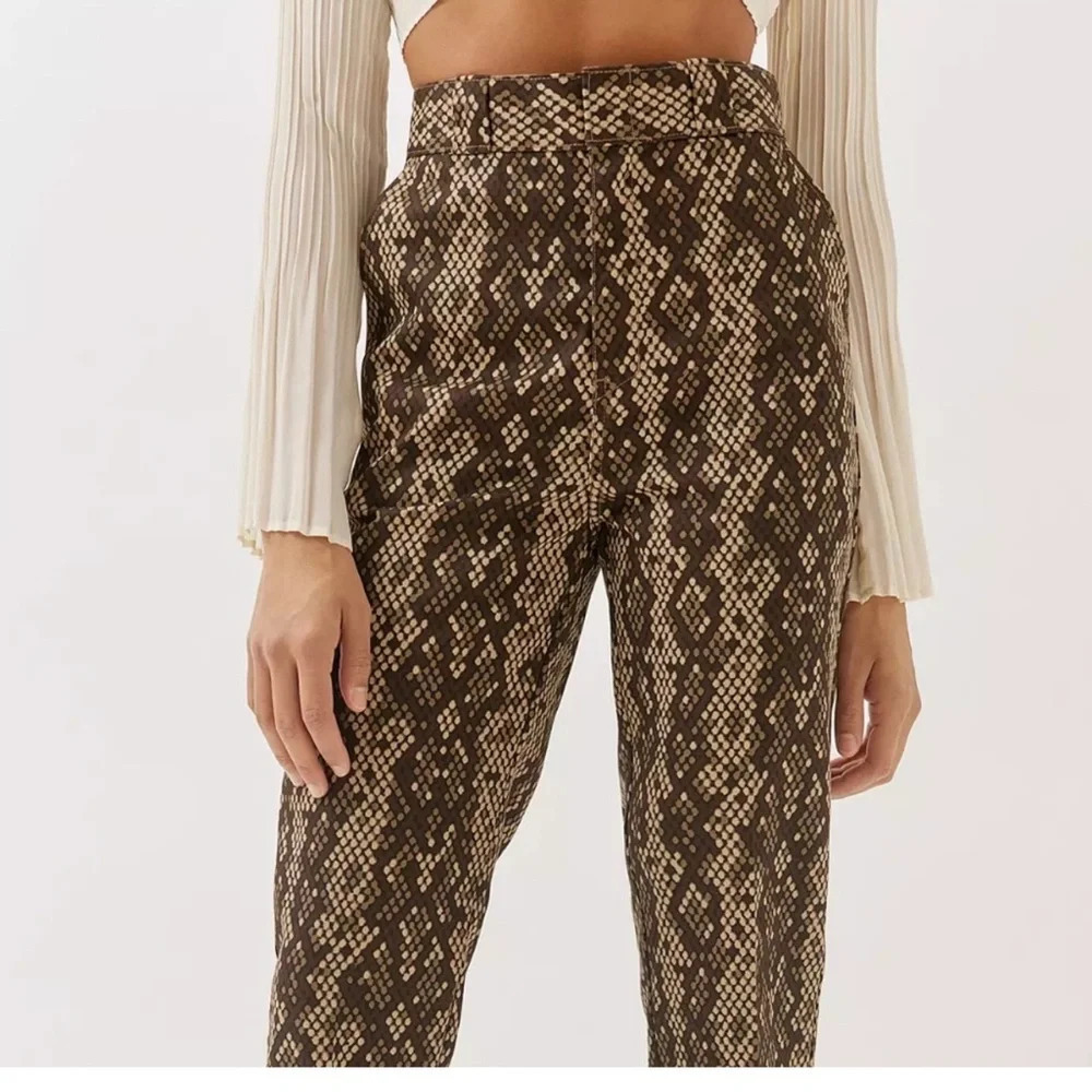 Dickies Brown Snakeskin Print Camden Straight Leg Chino Trouser Pants Sz 0R NWOT - Picture 9 of 15